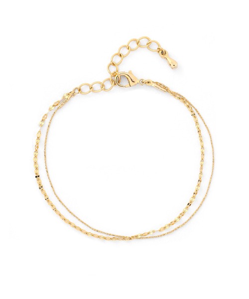 ANEMONE（アネモネ）の「エクレアチェーン2連ブレスレット（ブレスレット・レディース・シルバー/ゴールド・FREE）」の4枚目の写真