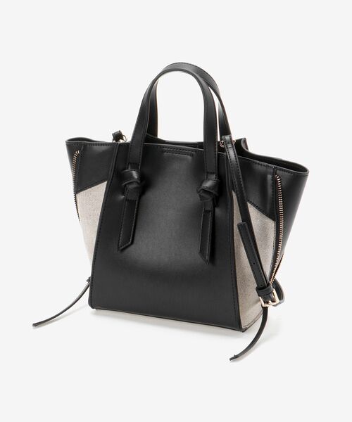 le.coeur blanc（ルクールブラン）の「サイドジッパートート（トートバッグ・レディース・グレイッシュベージュ/ブラック・FREE）」の3枚目の写真