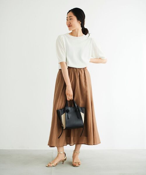 le.coeur blanc（ルクールブラン）の「サイドジッパートート（トートバッグ・レディース・グレイッシュベージュ/ブラック・FREE）」の5枚目の写真