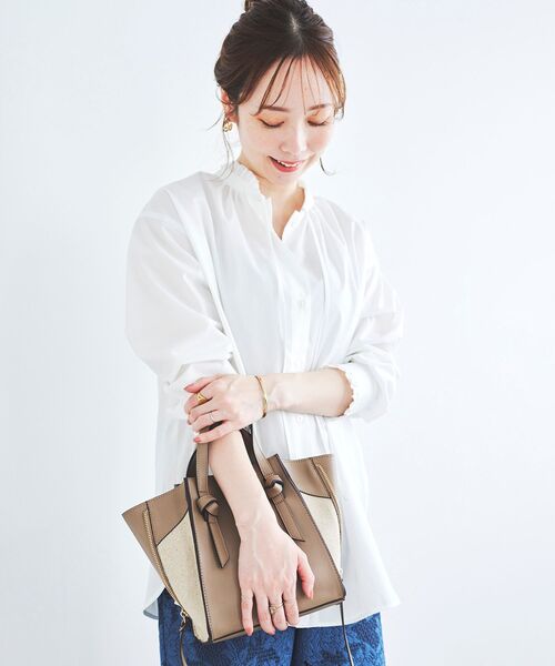 le.coeur blanc（ルクールブラン）の「サイドジッパートート（トートバッグ・レディース・グレイッシュベージュ/ブラック・FREE）」の15枚目の写真