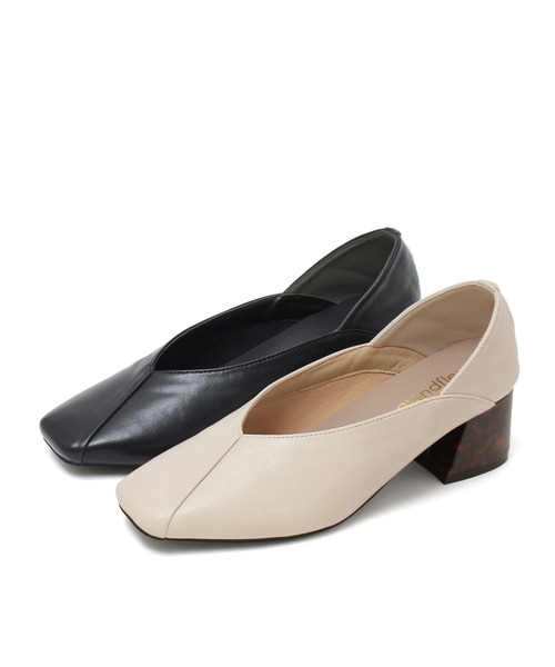 grandfleur（グランドフルール）の「べっ甲ヒールのスクエアトゥパンプス（パンプス・レディース・ホワイト/ブラック・23.0cm/23.5cm/22.5cm/24.0cm/24.5cm）」の19枚目の写真