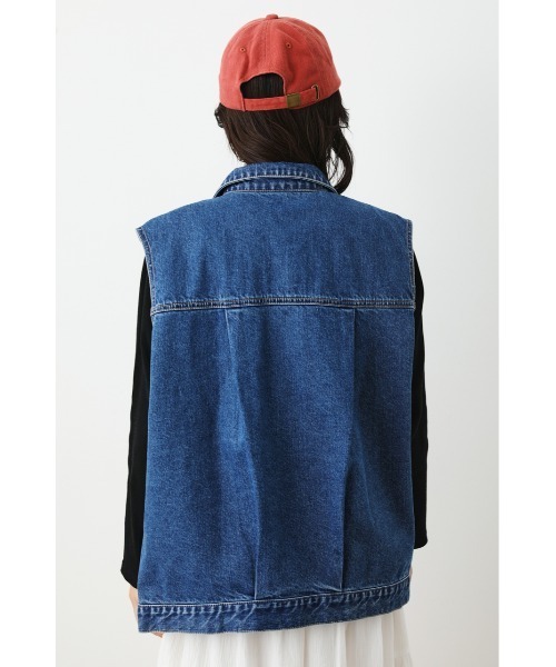 RODEO CROWNS WIDE BOWL(ロデオクラウンズワイドボウル)の「VINTAGE LIKE DENIM ベスト(ベスト・レディース・ブラック/ブルー・FREE)」の12枚目の写真