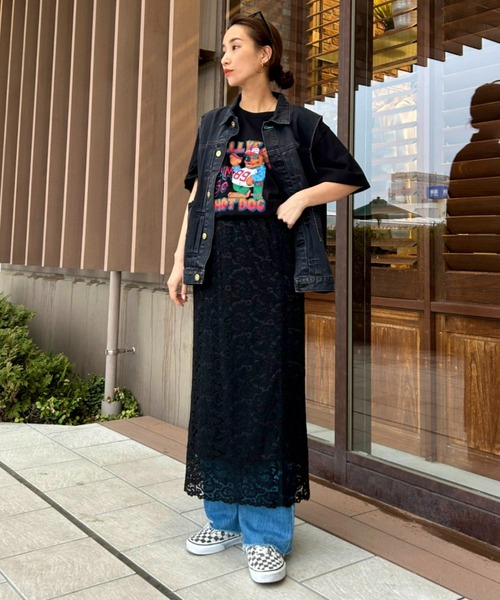 RODEO CROWNS WIDE BOWL(ロデオクラウンズワイドボウル)の「VINTAGE LIKE DENIM ベスト(ベスト・レディース・ブラック/ブルー・FREE)」の19枚目の写真