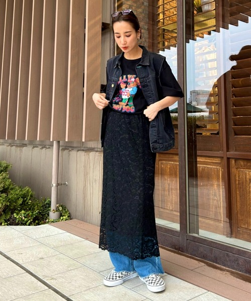 RODEO CROWNS WIDE BOWL(ロデオクラウンズワイドボウル)の「VINTAGE LIKE DENIM ベスト(ベスト・レディース・ブラック/ブルー・FREE)」の20枚目の写真