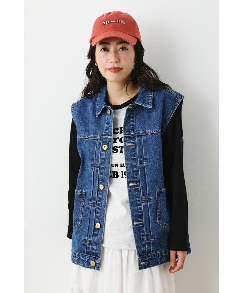 RODEO CROWNS WIDE BOWL(ロデオクラウンズワイドボウル)の「VINTAGE LIKE DENIM ベスト(ベスト・レディース・ブラック/ブルー・FREE)」の13枚目の写真