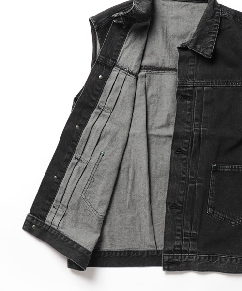 RODEO CROWNS WIDE BOWL(ロデオクラウンズワイドボウル)の「VINTAGE LIKE DENIM ベスト(ベスト・レディース・ブラック/ブルー・FREE)」の14枚目の写真