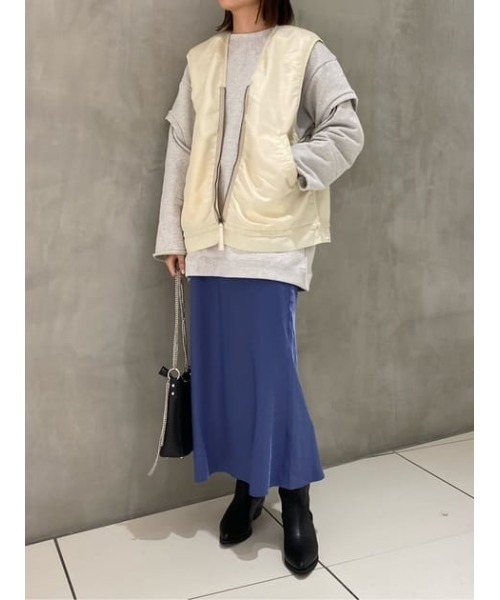 MOUSSY（マウジー）の「OPEN SLEEVE スウェット（スウェット・レディース・ライトブラック/杢グレー/オフホワイト/ライトグリーン・FREE）」の7枚目の写真