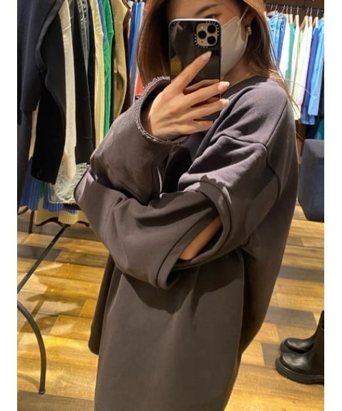 MOUSSY（マウジー）の「OPEN SLEEVE スウェット（スウェット・レディース・ライトブラック/杢グレー/オフホワイト/ライトグリーン・FREE）」の11枚目の写真