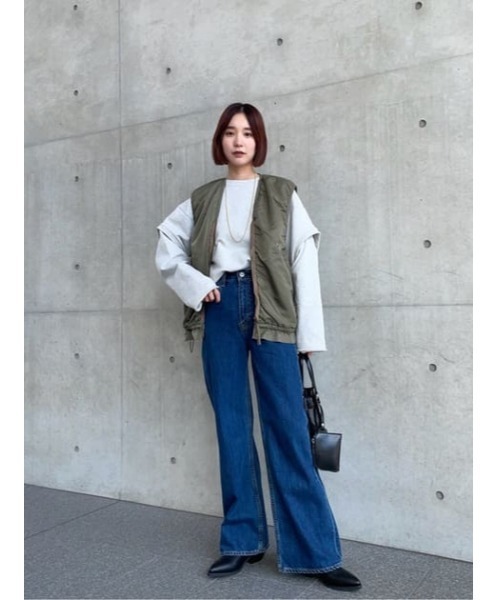 MOUSSY（マウジー）の「OPEN SLEEVE スウェット（スウェット・レディース・ライトブラック/杢グレー/オフホワイト/ライトグリーン・FREE）」の15枚目の写真