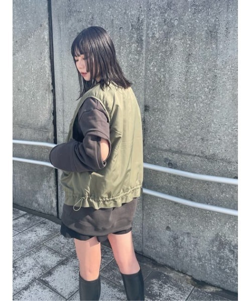 MOUSSY（マウジー）の「OPEN SLEEVE スウェット（スウェット・レディース・ライトブラック/杢グレー/オフホワイト/ライトグリーン・FREE）」の17枚目の写真