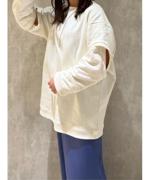 MOUSSY（マウジー）の「OPEN SLEEVE スウェット（スウェット・レディース・ライトブラック/杢グレー/オフホワイト/ライトグリーン・FREE）」の19枚目の写真