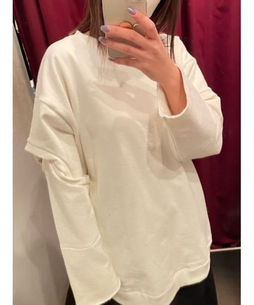 MOUSSY（マウジー）の「OPEN SLEEVE スウェット（スウェット・レディース・ライトブラック/杢グレー/オフホワイト/ライトグリーン・FREE）」の20枚目の写真