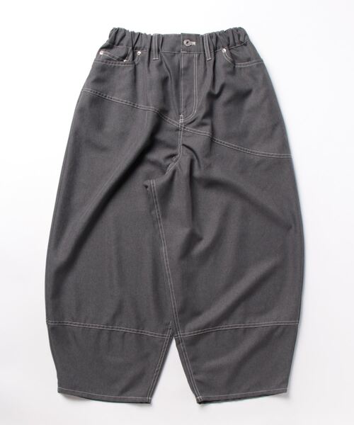 gomme（ゴム）の「Ｐツイル　切替カーブパンツ（その他パンツ・レディース・ブラック/ブルー/チャコールグレー・MEDIUM）」の2枚目の写真