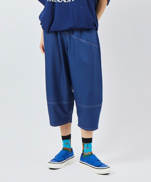 gomme（ゴム）の「Ｐツイル　切替カーブパンツ（その他パンツ・レディース・ブラック/ブルー/チャコールグレー・MEDIUM）」の3枚目の写真