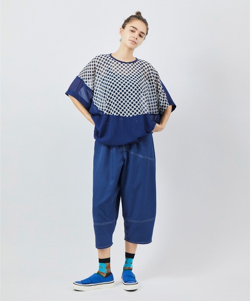 gomme（ゴム）の「Ｐツイル　切替カーブパンツ（その他パンツ・レディース・ブラック/ブルー/チャコールグレー・MEDIUM）」の12枚目の写真