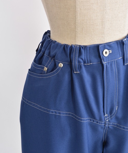 gomme（ゴム）の「Ｐツイル　切替カーブパンツ（その他パンツ・レディース・ブラック/ブルー/チャコールグレー・MEDIUM）」の16枚目の写真