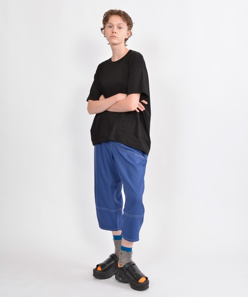 gomme（ゴム）の「Ｐツイル　切替カーブパンツ（その他パンツ・レディース・ブラック/ブルー/チャコールグレー・MEDIUM）」の19枚目の写真