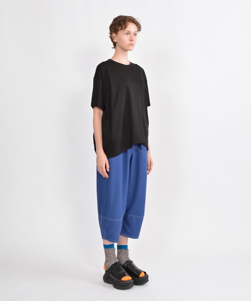 gomme（ゴム）の「Ｐツイル　切替カーブパンツ（その他パンツ・レディース・ブラック/ブルー/チャコールグレー・MEDIUM）」の21枚目の写真