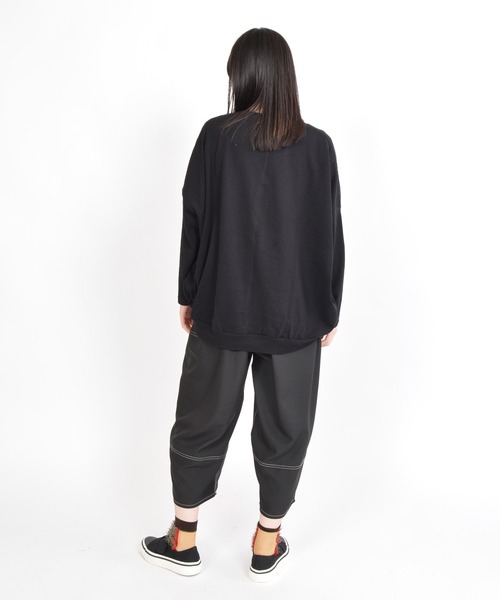 gomme（ゴム）の「Ｐツイル　切替カーブパンツ（その他パンツ・レディース・ブラック/ブルー/チャコールグレー・MEDIUM）」の9枚目の写真