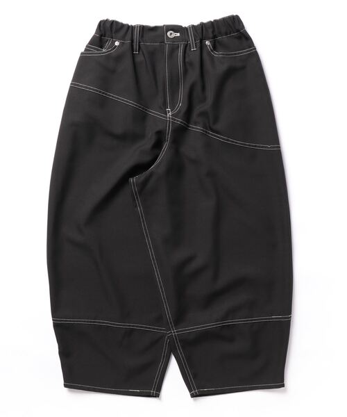 gomme（ゴム）の「Ｐツイル　切替カーブパンツ（その他パンツ・レディース・ブラック/ブルー/チャコールグレー・MEDIUM）」の7枚目の写真