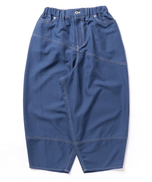 gomme（ゴム）の「Ｐツイル　切替カーブパンツ（その他パンツ・レディース・ブラック/ブルー/チャコールグレー・MEDIUM）」の4枚目の写真