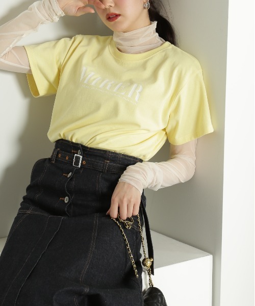 FREE'S MART(フリーズマート)の「◆カラーロゴプリントTシャツ(Tシャツ/カットソー・レディース・イエロー/ネイビー/ホワイト・FREE)」の20枚目の写真