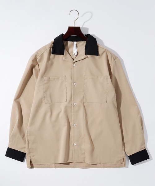 セール】メンズライク オープンカラー クレリックシャツ レディース