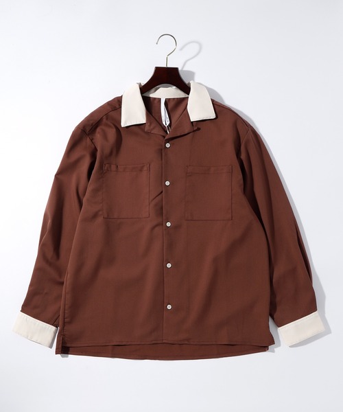 セール】メンズライク オープンカラー クレリックシャツ レディース