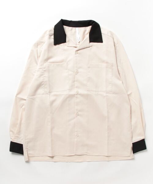 THISIS(ディスイズ)の「メンズライク オープンカラー クレリックシャツ レディース(シャツ/ブラウス・レディース・グリーン/サックスブルー/オフホワイト/ベージュ/ブラック/カーキ/モカ・LARGE/X-LARGE/MEDIUM)」の9枚目の写真