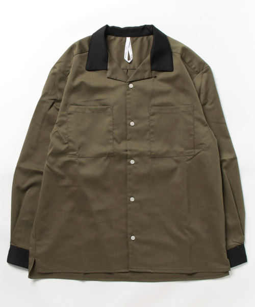 セール】メンズライク オープンカラー クレリックシャツ レディース