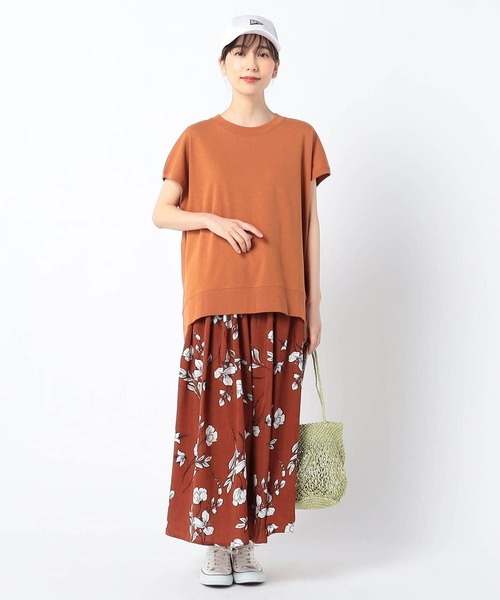 Grand PARK（グランドパーク）の「花柄フレアースカート（スカート・レディース・オレンジ/ブラック/ネイビー・FREE）」の4枚目の写真