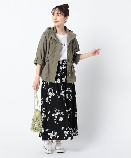 Grand PARK（グランドパーク）の「花柄フレアースカート（スカート・レディース・オレンジ/ブラック/ネイビー・FREE）」の5枚目の写真