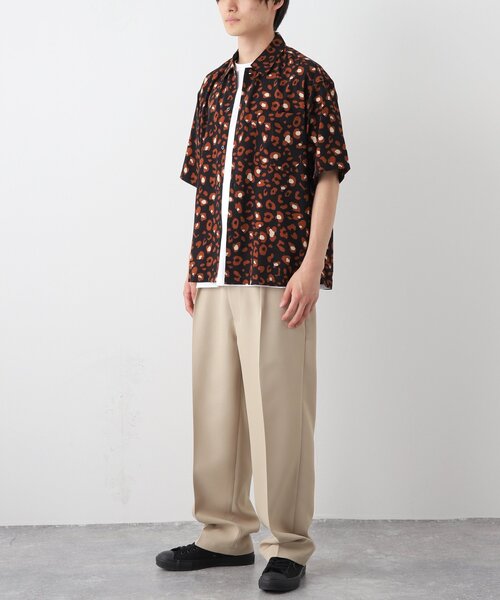 【CAPTAINS HELM】 レオパード オープンカラーシャツ 半袖シャツ Re:room California Golf Club シャツ レオパードスイッチング