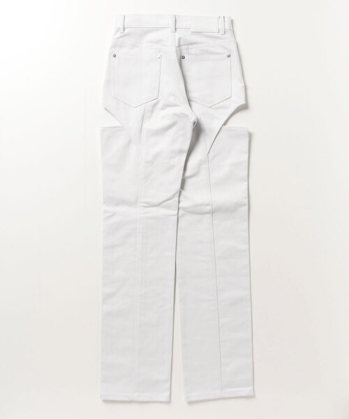 WASHED DENIM HOLLOWED OUT PANTS