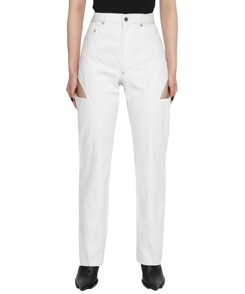 JOHN LAWRENCE SULLIVAN（ジョンローレンスサリバン）の「WASHED DENIM HOLLOWED OUT PANTS（デニムパンツ・レディース・インディゴブルー/ブラック/ホワイト・MEDIUM/SMALL/X-SMALL）」の5枚目の写真