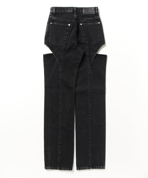 JOHN LAWRENCE SULLIVAN（ジョンローレンスサリバン）の「WASHED DENIM HOLLOWED OUT PANTS（デニムパンツ・レディース・インディゴブルー/ブラック/ホワイト・MEDIUM/SMALL/X-SMALL）」の6枚目の写真