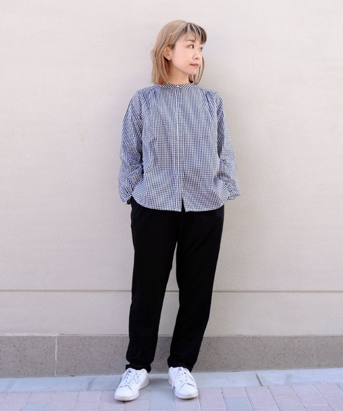 NIMES（ニーム）の「スタンドカラーボタンフライシャツ（シャツ/ブラウス・レディース・ホワイト/ピンク/ブラック系その他/ブラック・FREE）」の7枚目の写真