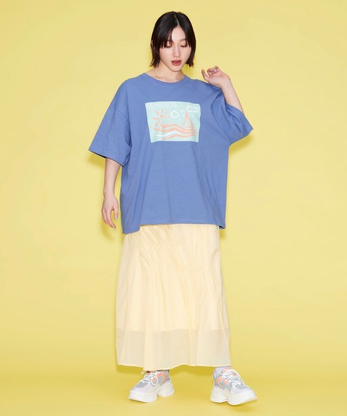 FOREVER 21（フォーエバー トゥエンティーワン）の「【VINTAGE】アシメギャザーロングスカート（スカート・レディース・ブラック/イエロー/グリーン・FREE）」の6枚目の写真