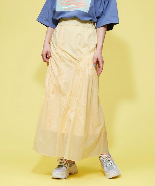 FOREVER 21（フォーエバー トゥエンティーワン）の「【VINTAGE】アシメギャザーロングスカート（スカート・レディース・ブラック/イエロー/グリーン・FREE）」の16枚目の写真