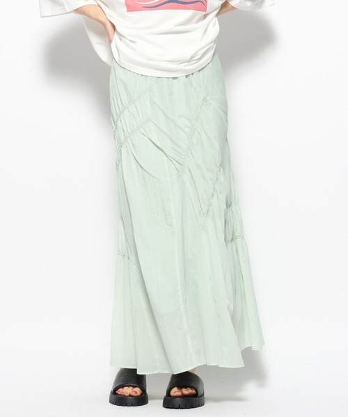 FOREVER 21（フォーエバー トゥエンティーワン）の「【VINTAGE】アシメギャザーロングスカート（スカート・レディース・ブラック/イエロー/グリーン・FREE）」の21枚目の写真