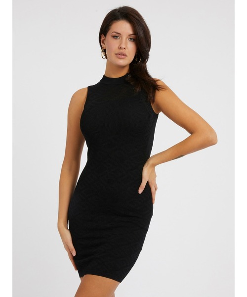 Guess（ゲス）の「Paula Logo Knit Mini Dress ワンピース ドレス（ワンピース・レディース・ブラック/ベージュ/ライトピンク・MEDIUM/SMALL/X-SMALL）」の9枚目の写真