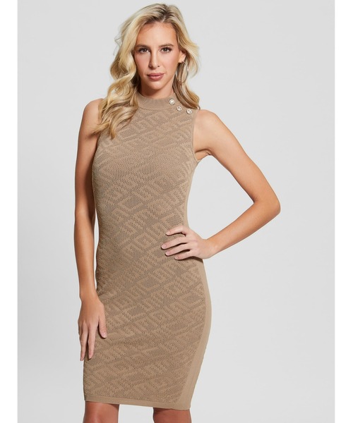 Guess（ゲス）の「Paula Logo Knit Mini Dress ワンピース ドレス（ワンピース・レディース・ブラック/ベージュ/ライトピンク・MEDIUM/SMALL/X-SMALL）」の12枚目の写真