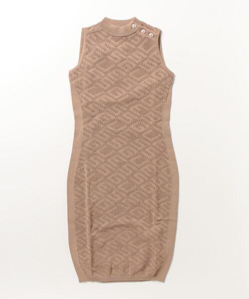Guess（ゲス）の「Paula Logo Knit Mini Dress ワンピース ドレス（ワンピース・レディース・ブラック/ベージュ/ライトピンク・MEDIUM/SMALL/X-SMALL）」の4枚目の写真