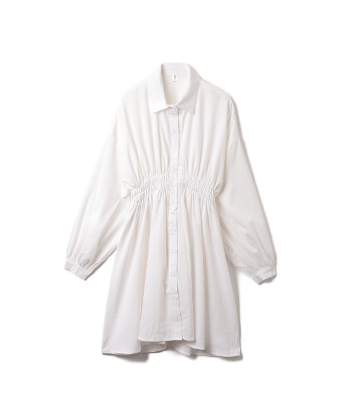 Miniministore(ミニミニストア)の「ボリュームスリーブ チュニック シャツワンピース(シャツワンピース・レディース・ブラック/ホワイト・M/L)」の14枚目の写真