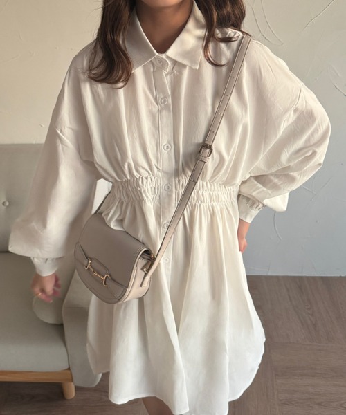 Miniministore(ミニミニストア)の「ボリュームスリーブ チュニック シャツワンピース(シャツワンピース・レディース・ブラック/ホワイト・M/L)」の21枚目の写真