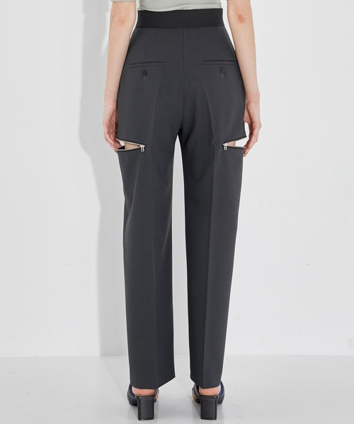 CITY TOKYO(シティトウキョウ)の「サイドファスナースリットパンツ(スラックス・レディース・ダークグレー/ブルー・1/2)」の10枚目の写真