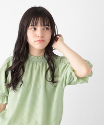 GLOBAL WORK | シャーリングブラウス半袖/AND YUA ANY/193271(シャツ/ブラウス)