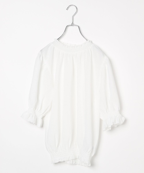 GLOBAL WORK（グローバルワーク）の「シャーリングブラウス半袖/AND YUA ANY/193271（シャツ/ブラウス・キッズ・ホワイト/ライトグリーン・150cm/160cm）」の22枚目の写真