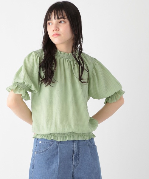 GLOBAL WORK（グローバルワーク）の「シャーリングブラウス半袖/AND YUA ANY/193271（シャツ/ブラウス・キッズ・ホワイト/ライトグリーン・150cm/160cm）」の19枚目の写真