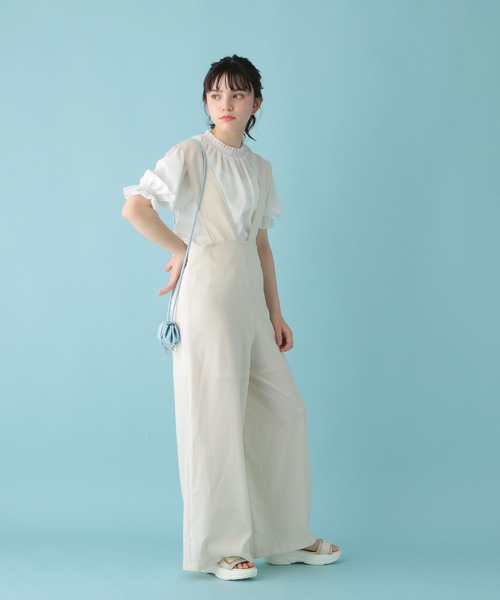 GLOBAL WORK（グローバルワーク）の「シャーリングブラウス半袖/AND YUA ANY/193271（シャツ/ブラウス・キッズ・ホワイト/ライトグリーン・150cm/160cm）」の10枚目の写真